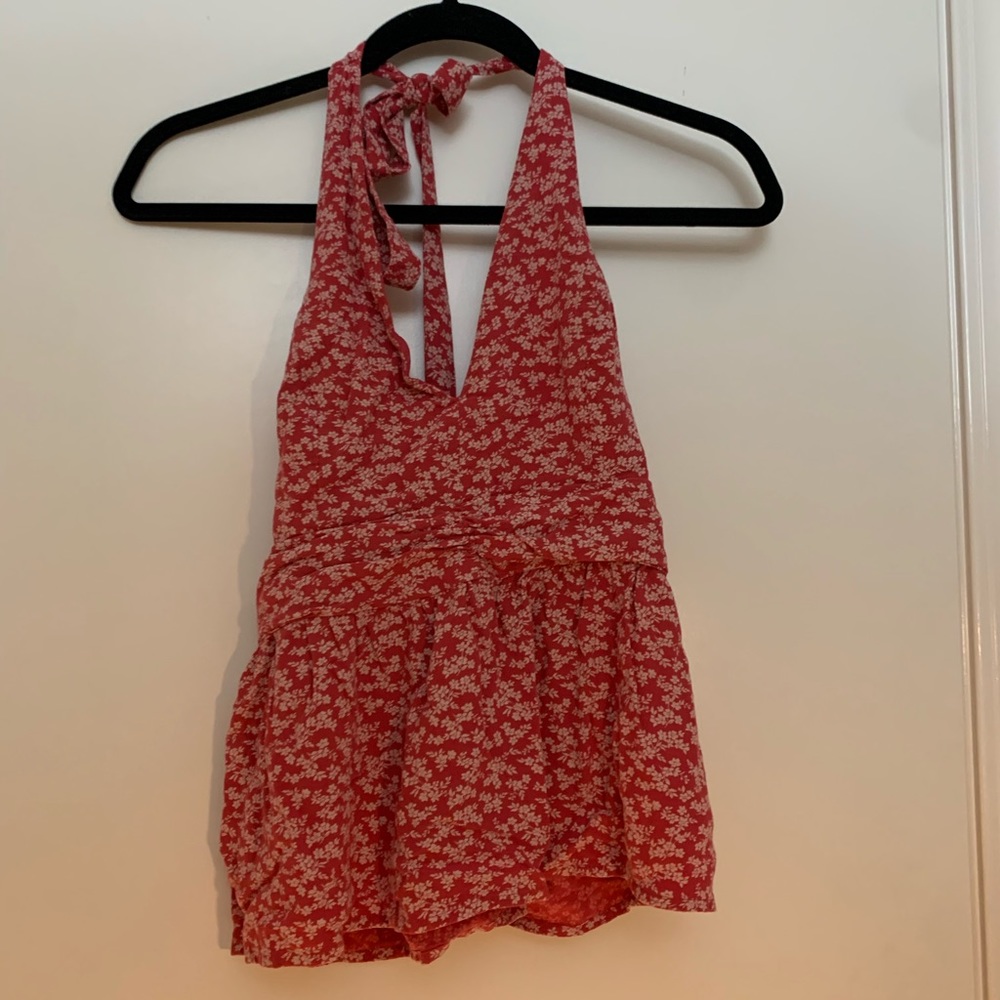 AE Halter Top with Tie and Floral Print